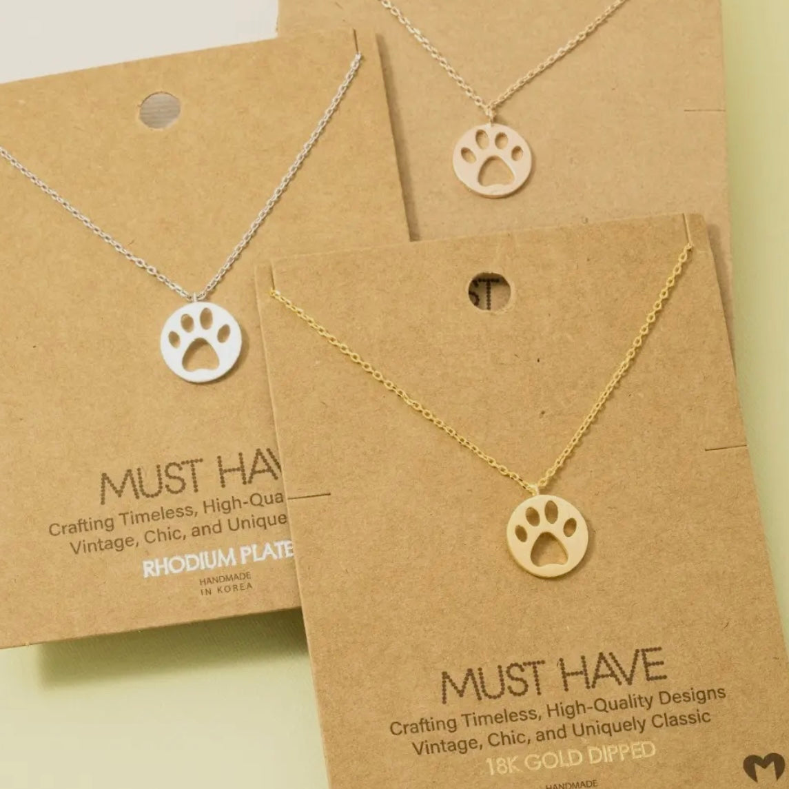Paw Stamp Necklace