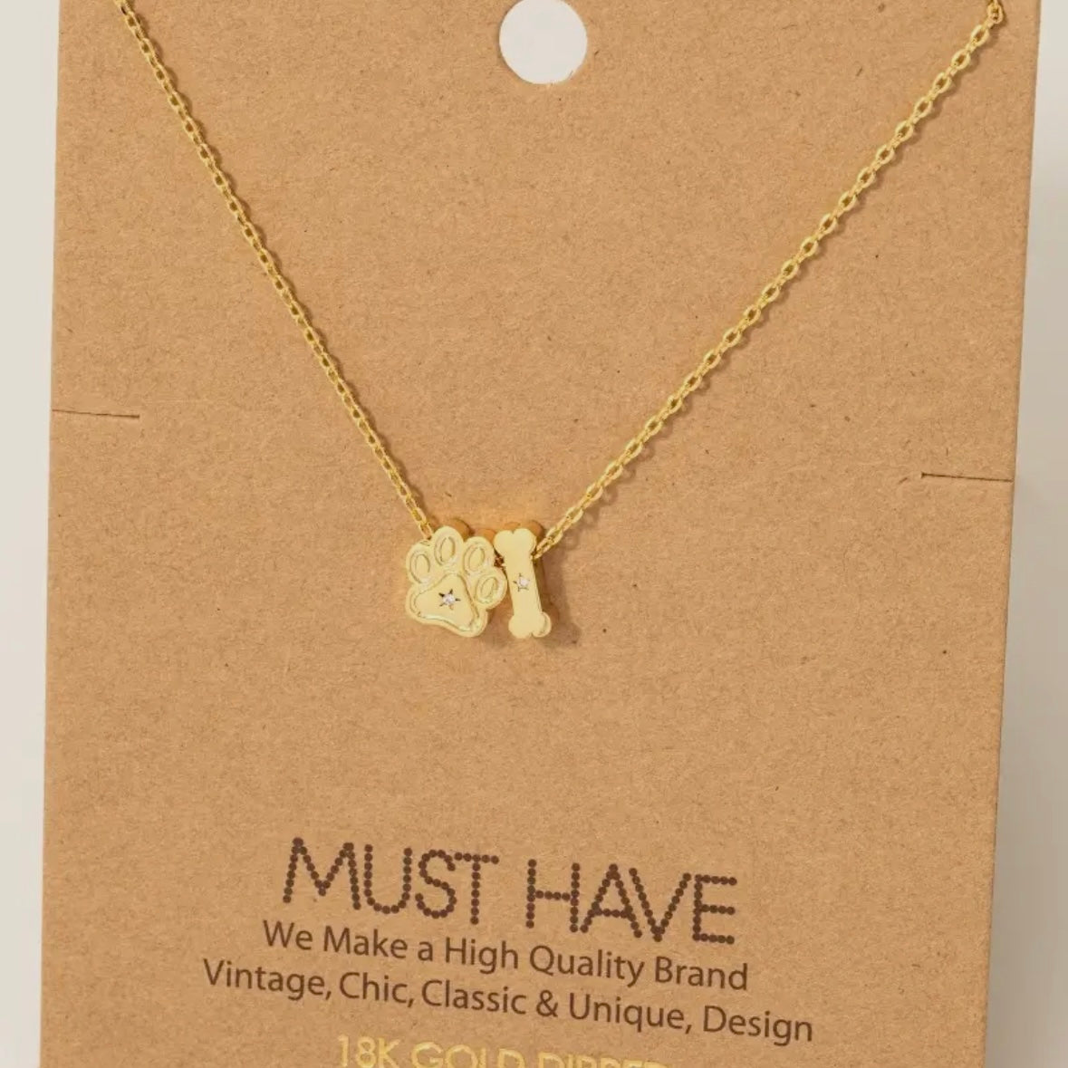 Bone & Paw Necklace