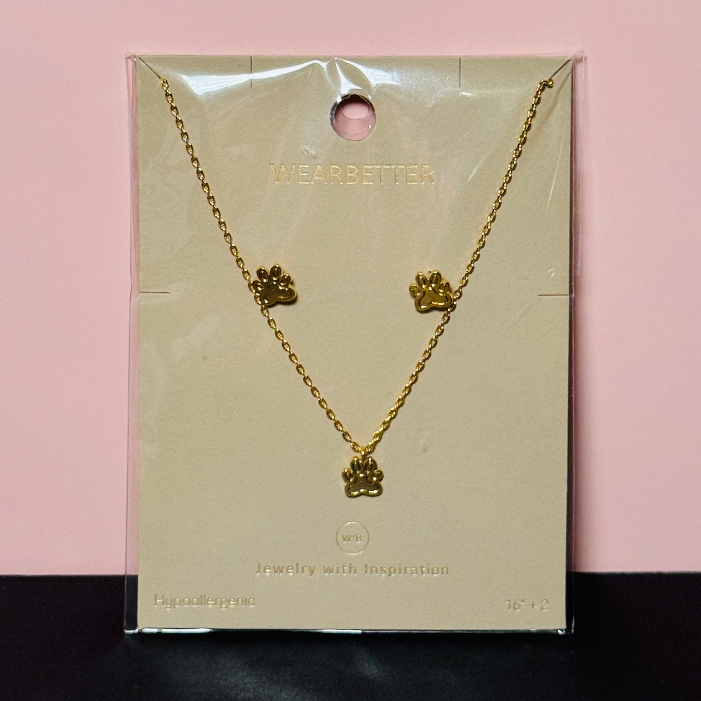 Paw Print Necklace & Earring Set