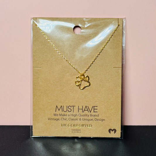 Wire Paw Print Necklace