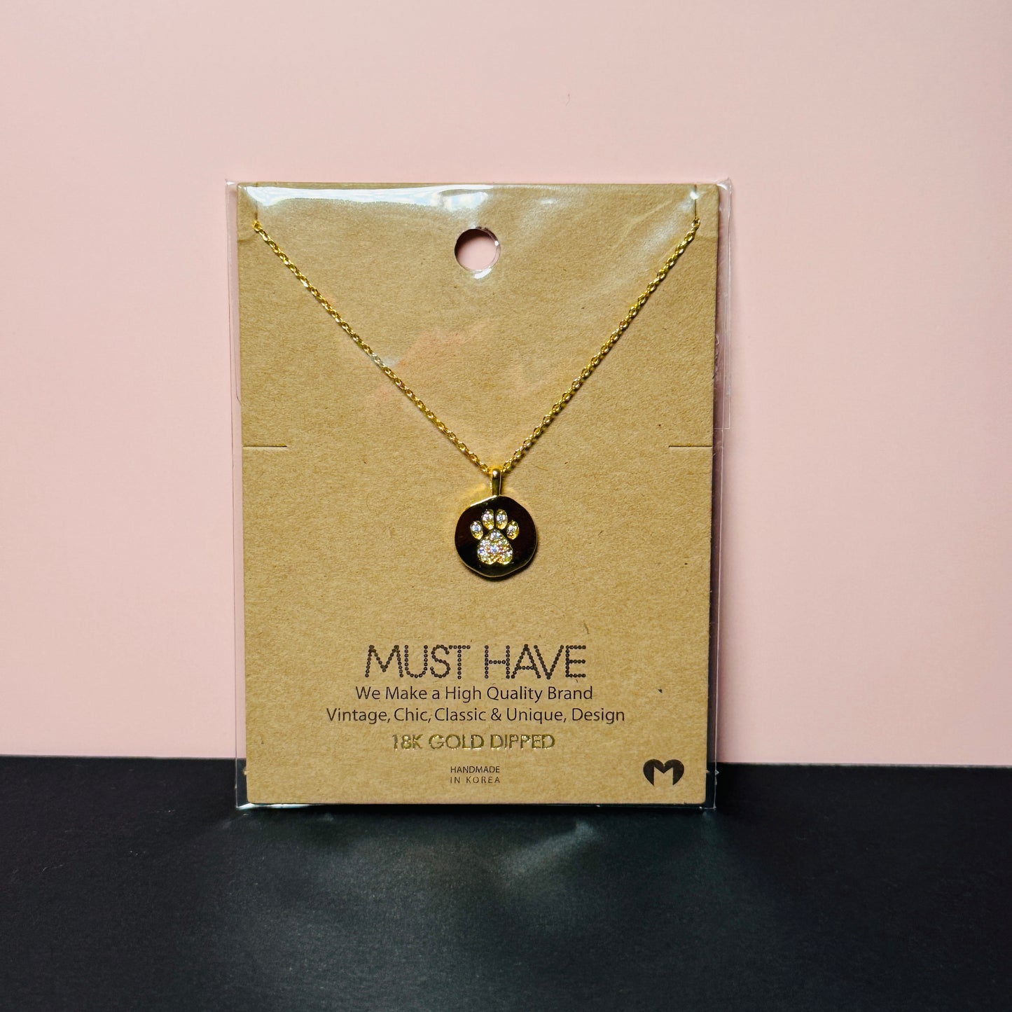 Paw Print Pendant Necklace