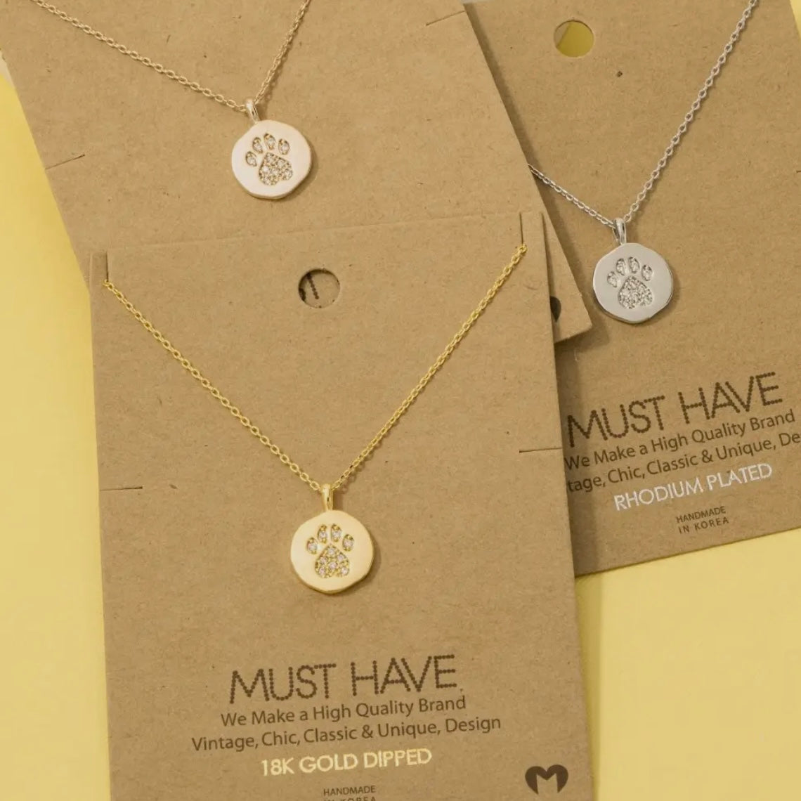 Paw Print Pendant Necklace