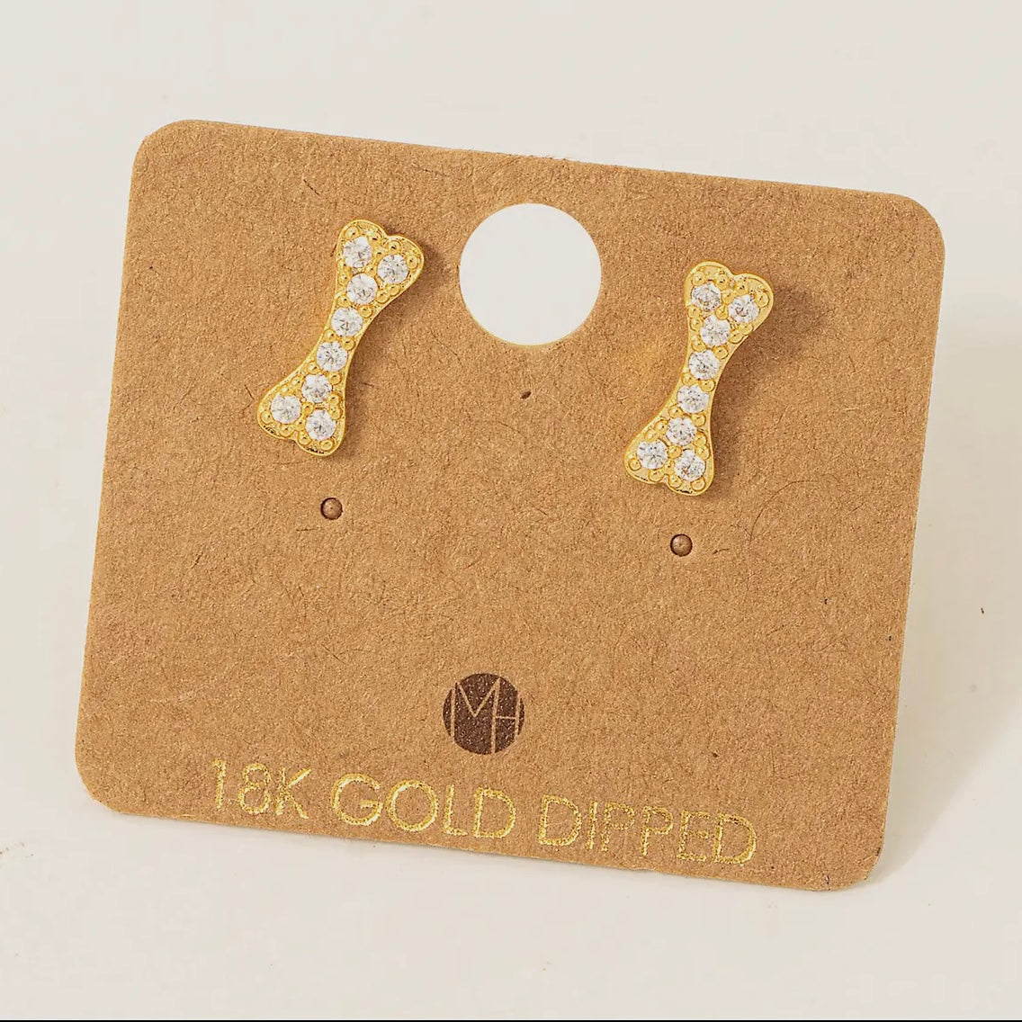 Rhinestone Bone Stud Earrings