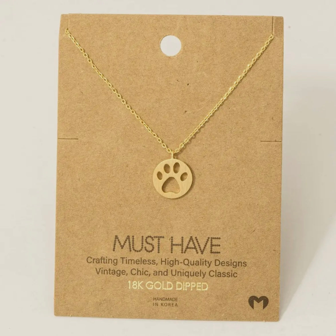 Paw Stamp Necklace