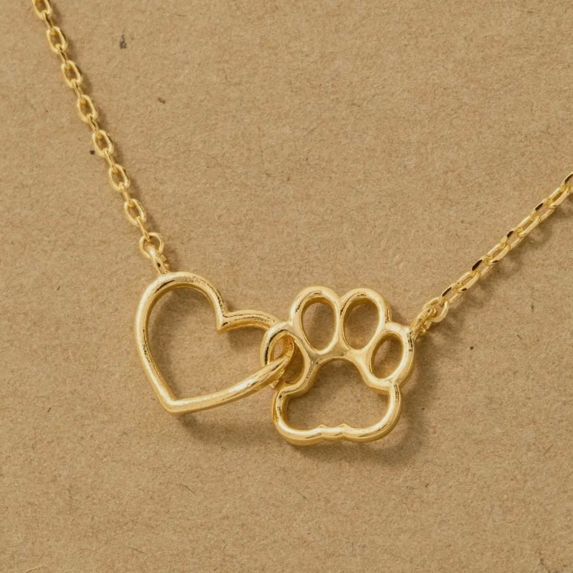Dog Paw/Heart Necklace