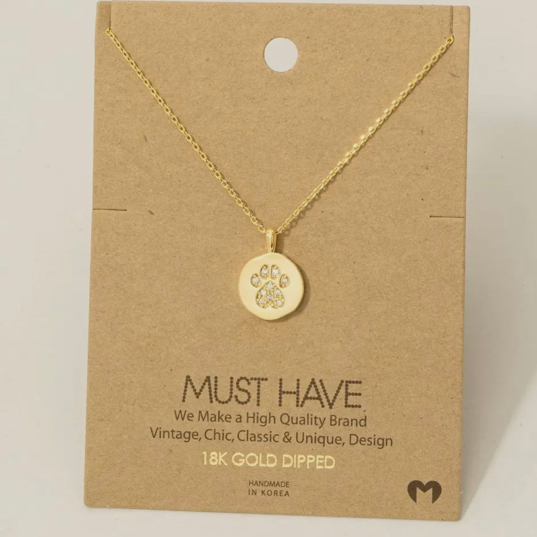 Paw Print Pendant Necklace