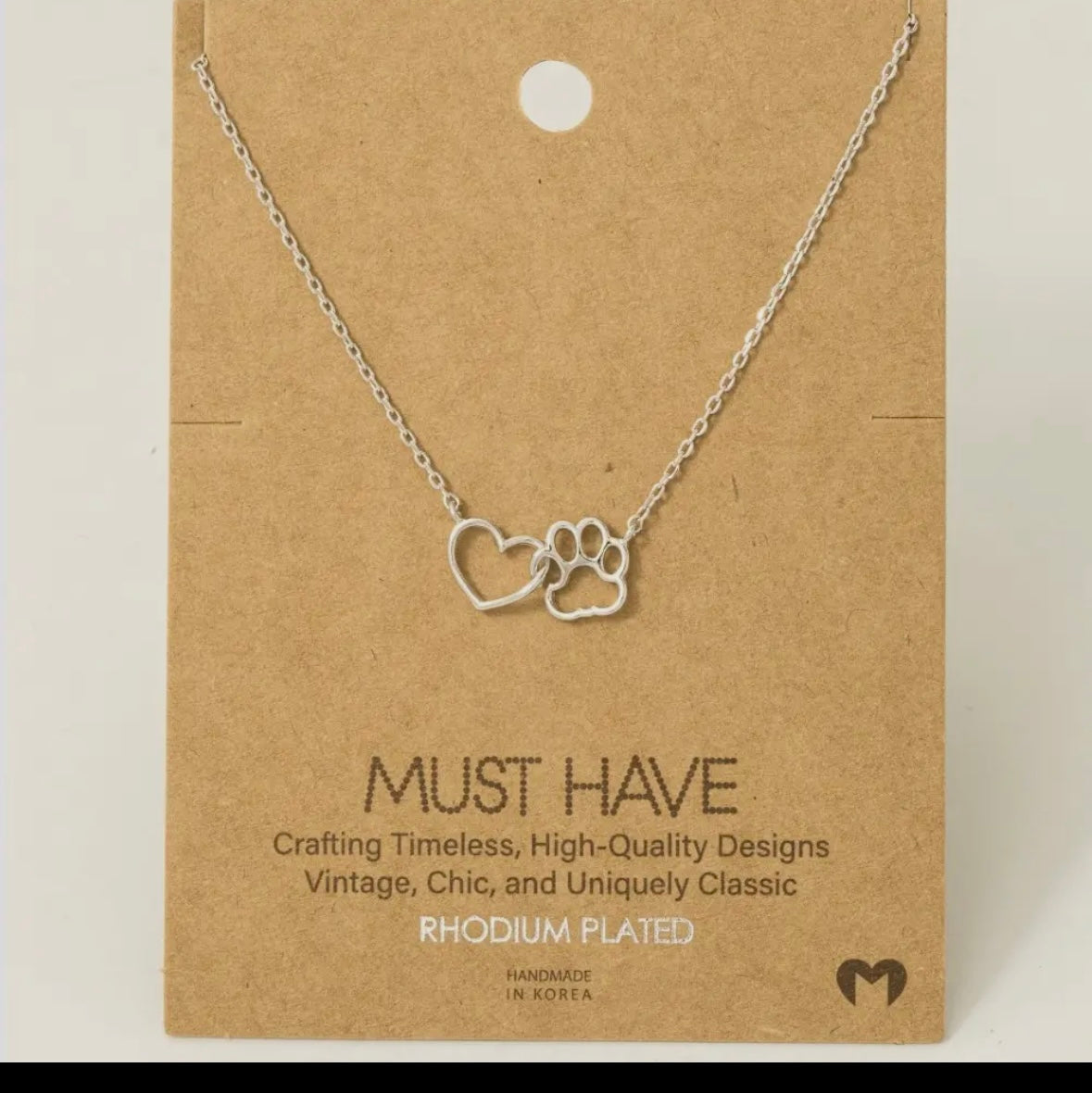 Dog Paw/Heart Necklace