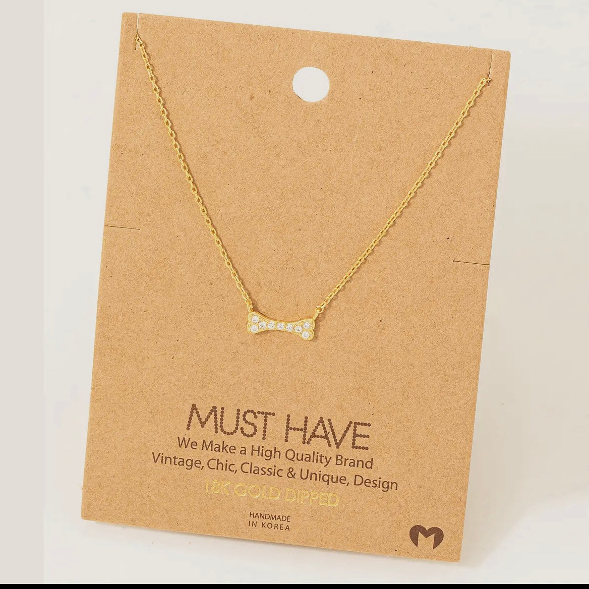 Rhinestone Bone Necklace