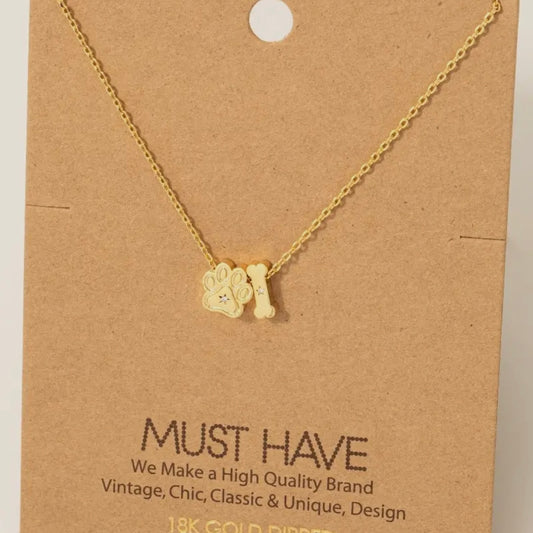 Bone & Paw Necklace